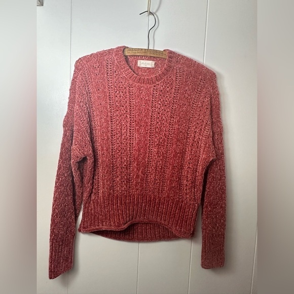 Altar’d State Women’s Size Extra Small Pink Cowl Neck Oversized Chenille Sweater - Picture 5 of 11